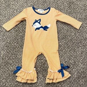 Marie Nicole Orange and Blue Fox One Piece 12-18 month